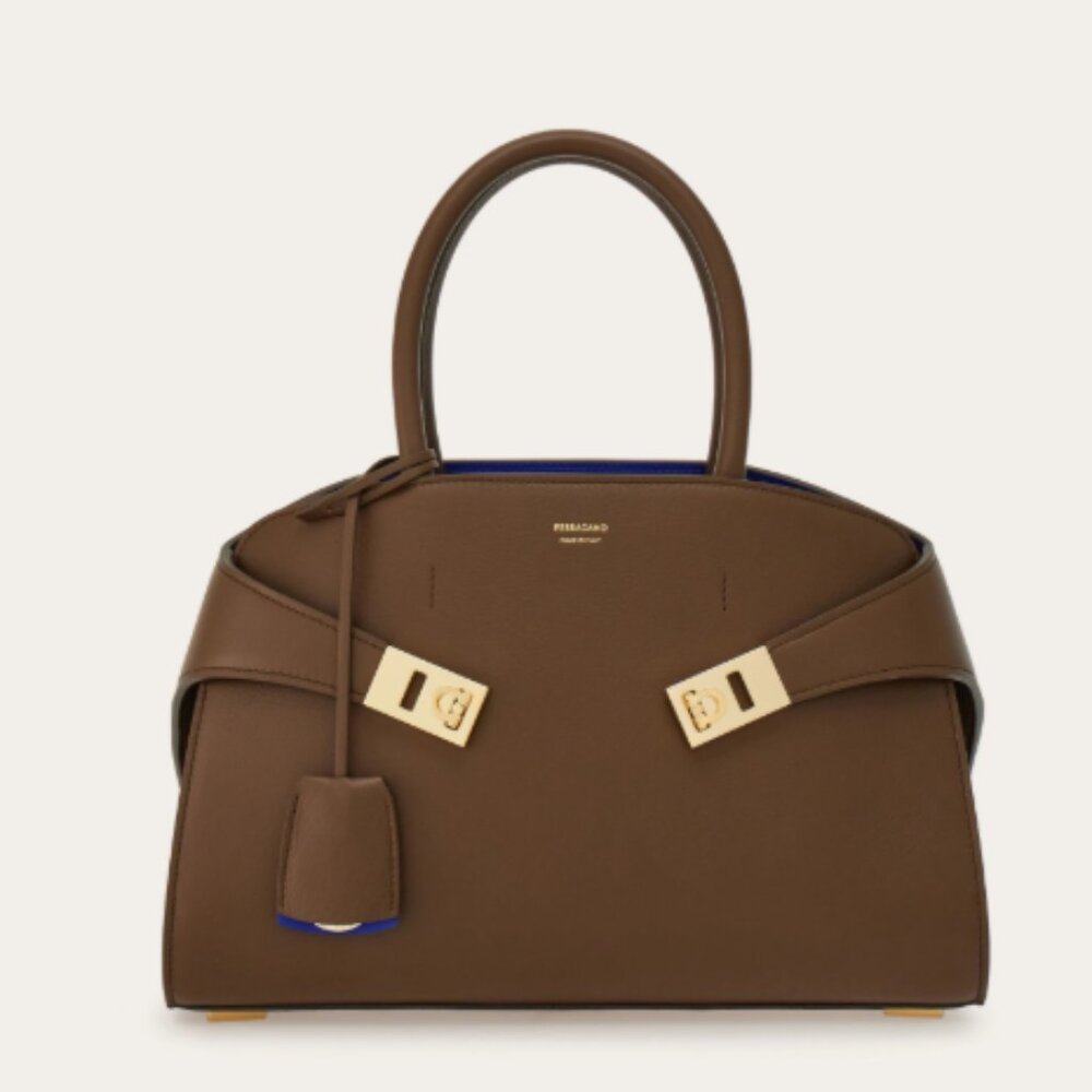 Ferragamo M Hug Bag Clay/Lapis lazuli